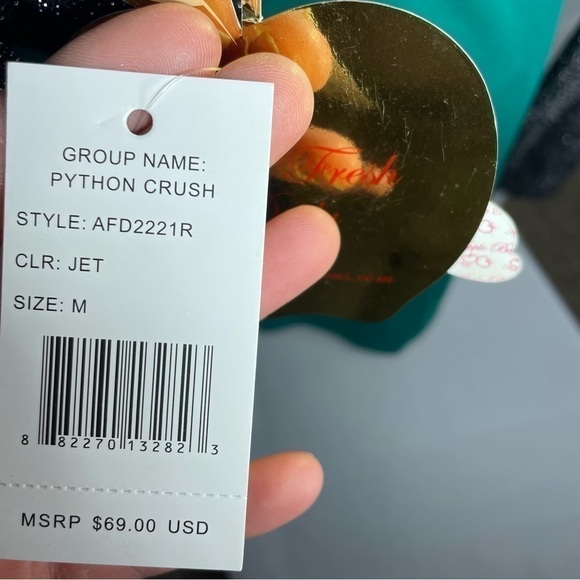 Apple Bottoms Dress Womens Large Plunging Neckline Bodycon Y2K Style Bling Sexy - Picture 8 of 12